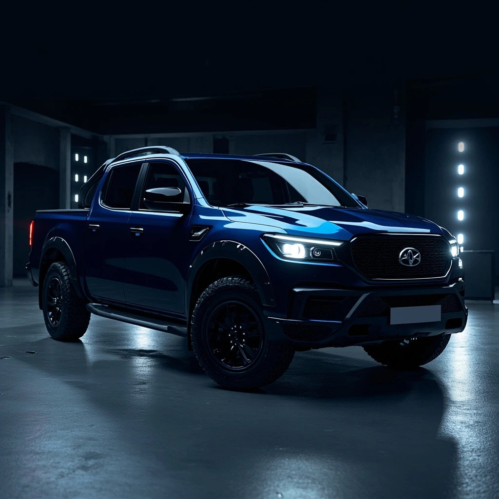 An automotive configurator render representative of Rivian's vehicle imagery